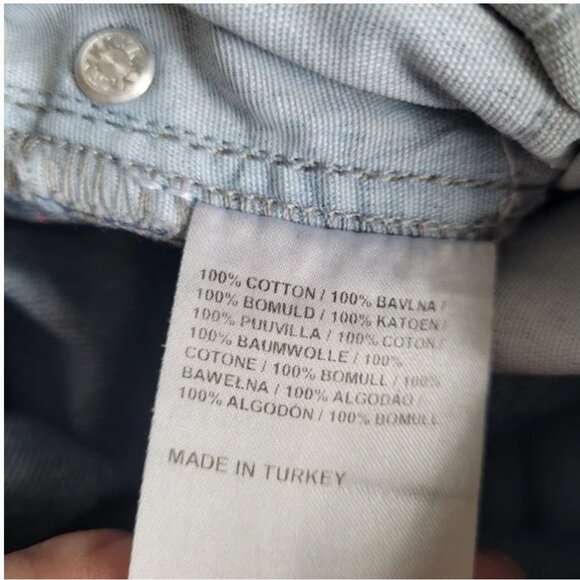 Anthropologie Ragged Jeans Denim Blue Washed Jumpsuit size L - Picture 7 of 7